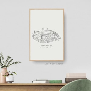 Citizens Bank Park Drawing Art, Philadelphia Phillies fan art, Philly baseball, Phillies stadium art, Phillies fan gift, Gift for Dad Philly