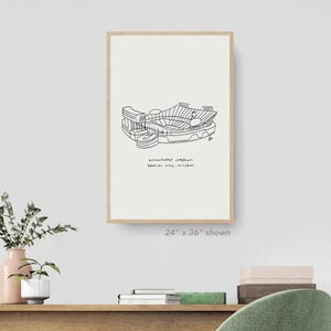 Arrowhead Stadium Kansas City Chiefs stadium drawing painting print artwork, Missouri KC football download poster, Arrowhead tote bag gift