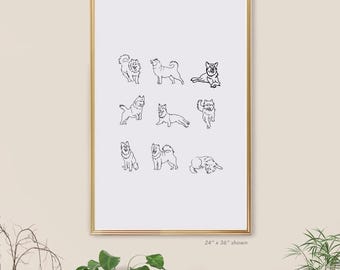 Alaskan Malamute Art poster print art drawing painting, Malamute Pet Lover Memorial Gift, Dog Mom Gift artwork sketch tote bag fluff dog art