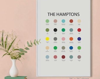 The Hamptons, Hamptons Palette Print, Hamptons Art Print, Hamptons Illustration, Wall Decor, Hamptons Poster, Long Island, Hamptons house