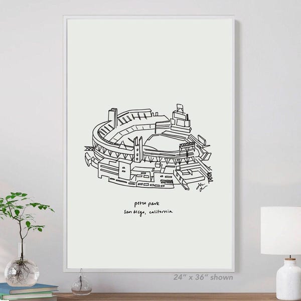 Petco Park San Diego Print, SD Padres Fan Art, SD Padres baseball poster, Padres fan poster, San Diego baseball print, Padres fan print, SD