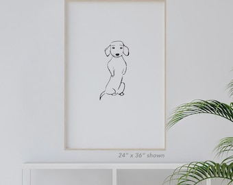 Stampa di cane bassotto, il miglior regalo per gli amanti dei cani, decorazione murale con cane bassotto, disegno a tratteggio di bassotto, regalo con bassotto, arte con animali, animale domestico con bassotto disegnato