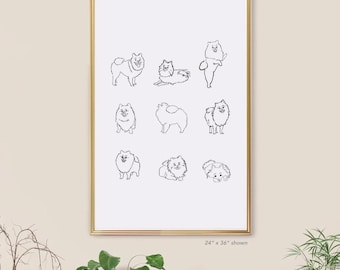 Pomeranian Art poster print drawing painting, wall art Pomeranian, Pet Memorial Gift, Pet Lover Gift, Dog Mom Gift artwork sketch tote bag