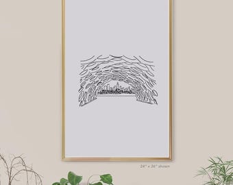 Lincoln Park Zoo Chicago Art Print Poster drawing painting, Chicago Architecture, Minimalist urban sketch gift tote bag housewarming decor