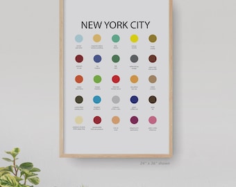 New York City Color Palette Print, New York City Wall Art Print, NYC illustration, Wall Decor, New York Poster, New York Decor, NYC Poster