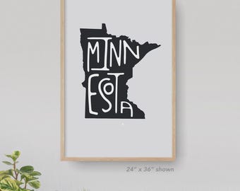 Minnesota Map Poster, Minnesota Art Print, Minnesota Gift, Minnesota Print, Minnesota Home Wall Art, Minnesota Travel Poster Minnesota Decor