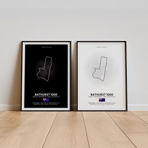 Bathurst 1000 licht en donker racebaanposterset Mount Panorama Wall Art V8 Supercars cadeau voor papa Motorsport print digitale download nu