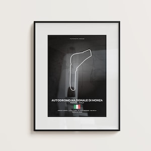 Monza Italy Motorsport Wall Art Printable Racing Track Poster Light and Dark Circuit Print Car Gift Motorsport Decor