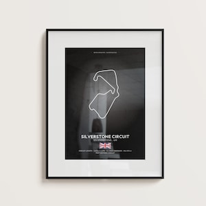 Silverstone Motorsport Wall Art Printable Racing Track Poster Light and Dark Circuit Print Car Gift Motorsport Decor