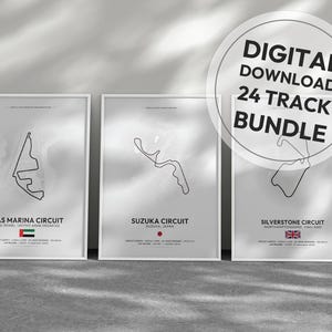 Motorsport Circuit Poster Set Bundel – 2025 Racing Tracks Posters Digitale download Racing Wall Art Motorsport Cadeauset
