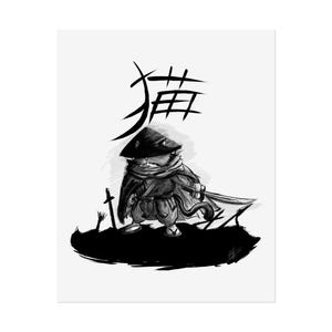 Cat Samurai Rolled Wall Art