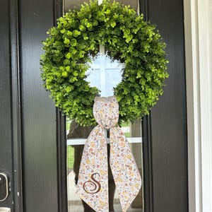 Wreath Sash Classic floral fall/ spring Personalized Front Door Sash | scarf