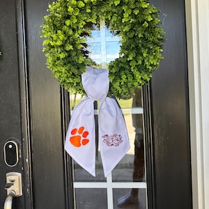 Wreath Sash scarf Custom House Divide  Personalized Front Door Sash- Game Day
