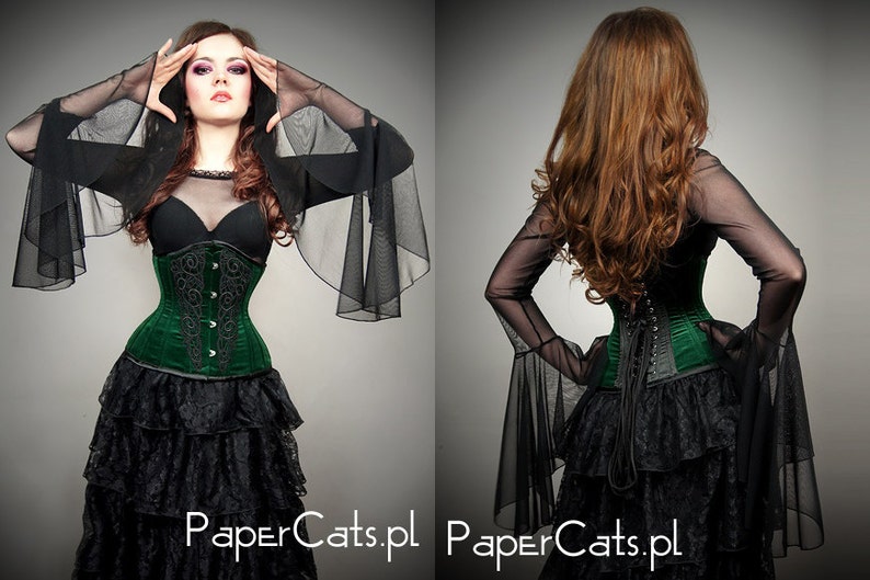 Mesh Blouse Huge Sleeves Goth Vampire Lace Gothic Black Etsy