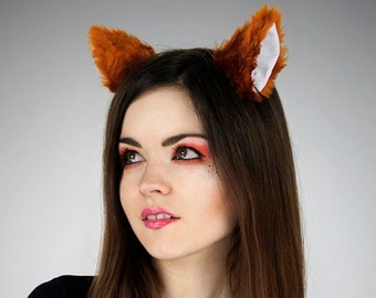 Fox ginger ears white cosplay kawaii anime harajuku sweet nerd petplay