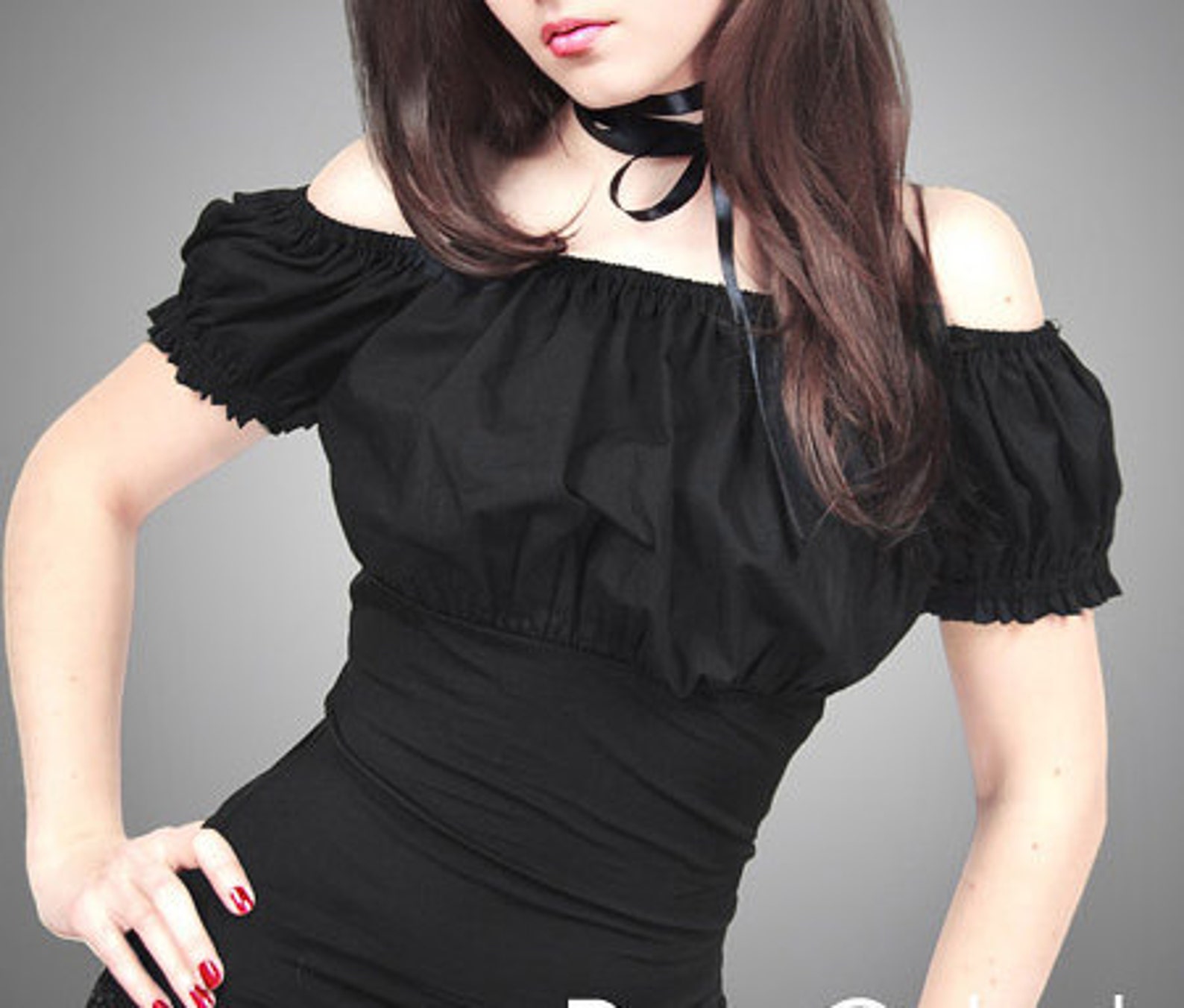 Gypsy blouse black goth boho puffy sleeves medieval steampunk Etsy