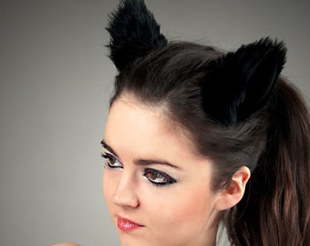 Cat kitty ears black cosplay kawaii anime harajuku sweet