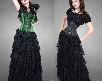 Long lace SKIRT gothic wedding black witch