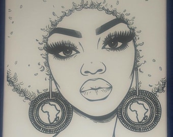 Pre-Drawn Woman Portrait Canvas | Paint Party DIY Art