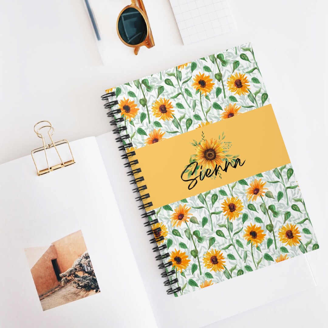 Sunflower Spiral Notebook - Ruled Line, Personalized Journaling, Note ...