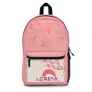 Sac à dos personnalisé en forme de sakura rose | Cartable de style japonais pour enfants, adolescents et amateurs d'anime | Cadeau cosplay, sac kawaii, sac à dos personnalisé