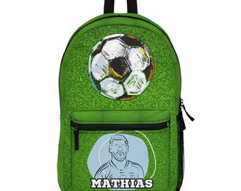 Mochila de fútbol, bolsa personalizada con estampado de fútbol para la escuela, desde preescolar hasta posgrado, regalo personalizado, bolsa deportiva para la escuela secundaria, regreso a clases.