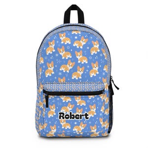 Sac à dos personnalisé Corgi Kawaii | Adorable cartable pour amoureux des animaux de compagnie pour enfants, adolescents et fans de cosplay | Sac cadeau animal| Sac à dos personnalisé