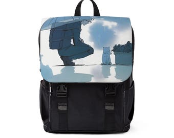 Gojo-Inspired Backpack with Cat Design | Oxford Canvas Laptop Bag | Anime Aesthetic School or Work Bookbag | Adjustable Straps jjk backpack