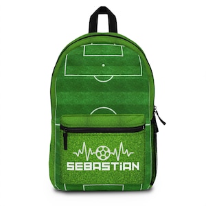 Soccer Backpack - Custom Futbol Pattern School Bag for Pre-K to Grad School - Personalized Sports Backpack, Back to School Gift