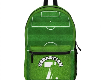 Benutzerdefinierte Fußball Style Rucksack | Coole Sportschultasche für Kinder, Jugendliche, Fußballfans | Geschenk für Mädchen und Jungen, die Fußball lieben Fußballtasche