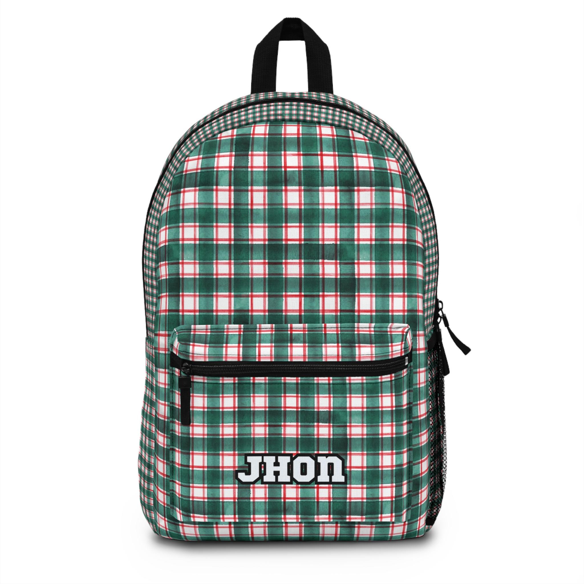 custom plaid backpack , green plaid backpack, pattern Backpack ,back to school,Pre-k Grad school,high school, Personalized backpack