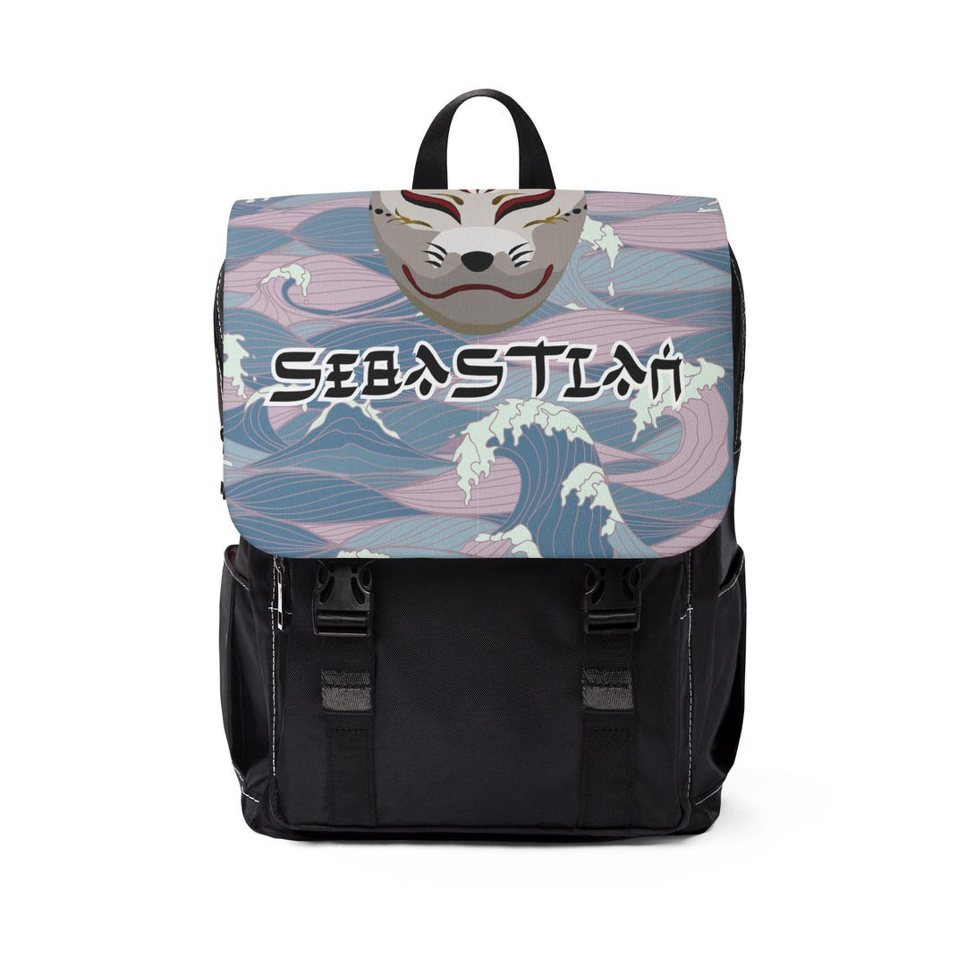 Custom Unisex Casual Anime Backpack, Anime Bag, Mask Backpack, Demon ...