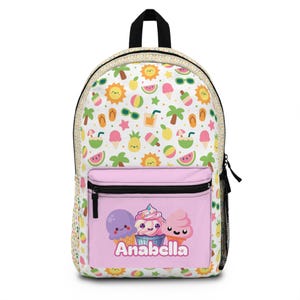 Sac à dos d'été Kawaii | Sac de plage crème glacée pastèque pour enfants, adolescents, fans de cosplay | Joli cadeau d'école, sac à dos personnalisé