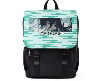 Custom Unisex Casual Anime Backpack, anime bag, muichiro backpack, Blue Cloud Design Bag , Kimono pattern Backpack,  book bag