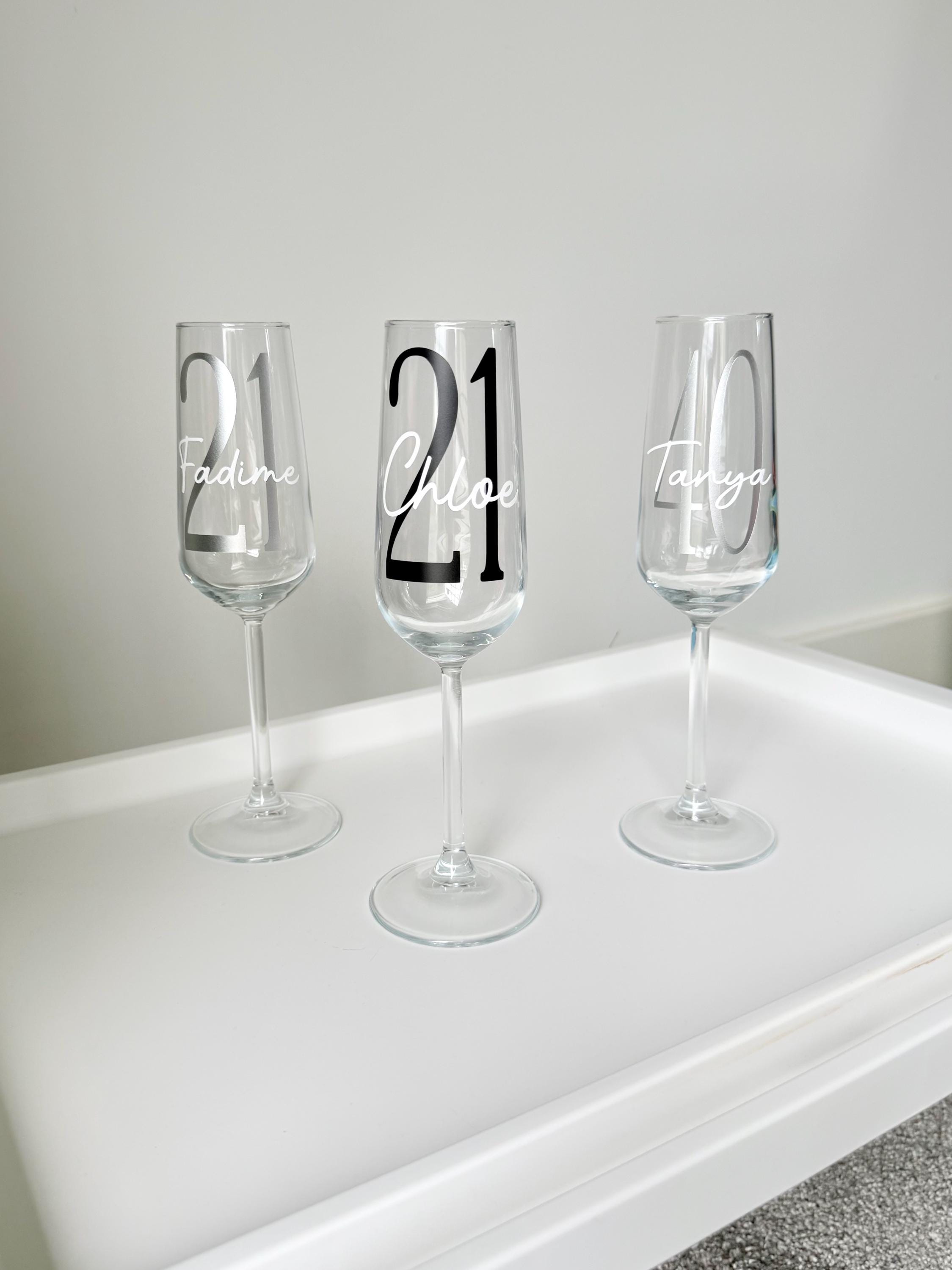 Personalised Engraved Lead Crystal Flute – 21st 30th 40th Birthday Gift Boxed