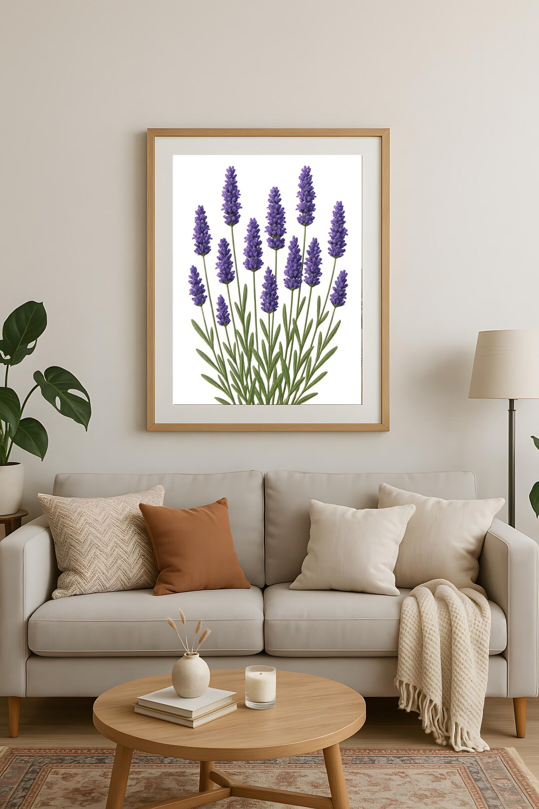 Lavender Flower Wall Art Print, Vertical Poster, Purple Floral Decor ...