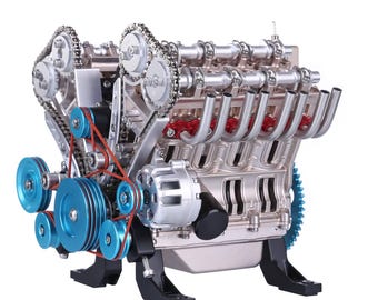 V8 Engine DIY KIT Electric Powered Mechanical Assembly 500+ Pieces With Instructions