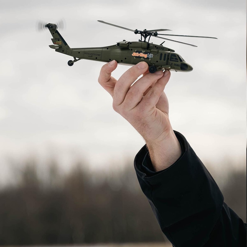 Hand Held Rotor Toy Blackhawk RC Helicopter With Landing Pad and Display Stand Remote ...