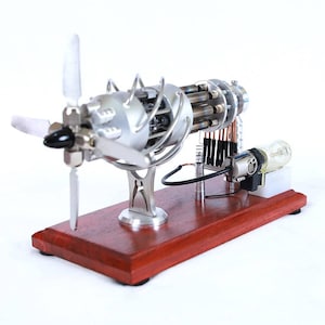 Stirling Engine Model with Propeller Display 8 Cylinder Working Model