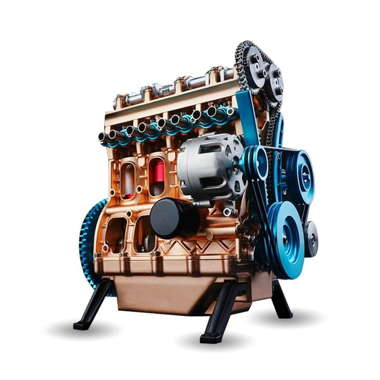 Build a V4 Engine Kit Inspired by Ferrari Car Engines With Instructions ...