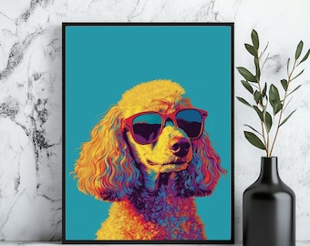 Poodle Art Revolution: Pakiet Poodle Pop Art – wysokiej jakości pliki do pobrania w wersji cyfrowej – pop art, idealny dla miłośników zwierząt, entuzjastów sztuki i poszukiwaczy dekoracji