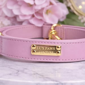 Handgemaakte designer hondenhalsband – roze kristal en goud luxe huisdieraccessoire Leash