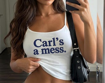 Carl's A Mess Embroidered Sweatshirt, Funny Sarcastic Quote Crewneck, Trendy Minimalist Pullover, Inside Joke Sweater, Gift For Best Friend