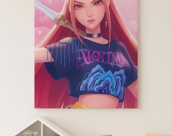 K-Pop Demon Hunters Anime Canvas Print, Fantasy Wall Art, Japanese Style Decor