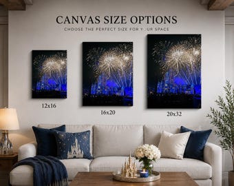 Magic Kingdom Fireworks – Large Handmade Canvas Print