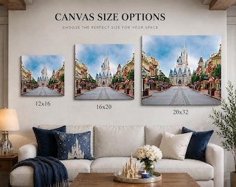 Main Street Empty Canvas | Disney World Wall Art | Magical Quiet Disney Scene | Disney Decor Gift