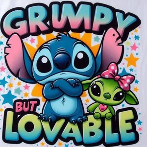 Stitch Grumpy but Lovable Canvas | Ready to Hang Wall Art | Handmade in Westerville Ohio | Large Disney-Inspired Canvas Print