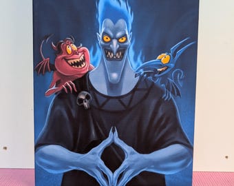 Hades & Pain/Panic Canvas Art – Disney Villains Gothic Decor