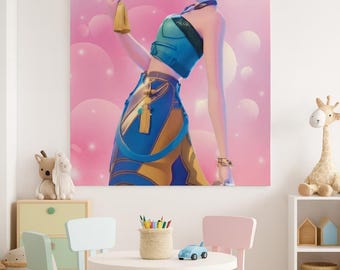 K-Pop Demon Hunters Anime Canvas Poster, Fantasy Wall Art Decor