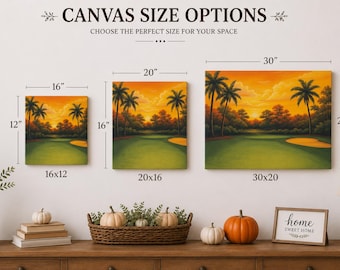 Cartoon Golf Canvas Art, Animated Sports Wall Decor, Man Cave Print